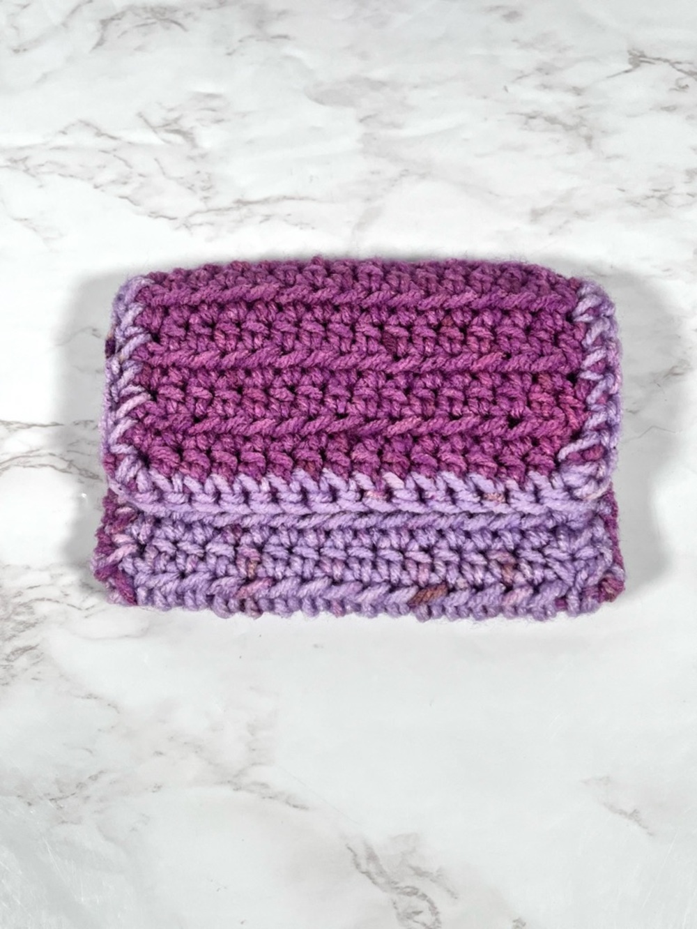 Purple Ombre Crochet Wristlet & Card Holder - Picture 4 of 7